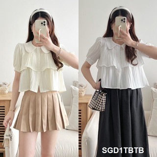 Áo Sơ Mi Gân Dọc 1 Tầng Bèo Tay Bo