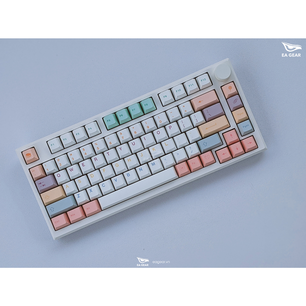 Bộ Keycap Macaron Cherry Profile 145 nút PBT Dyesub CỰC XINH - EA Gear