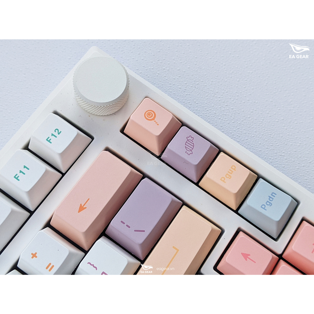 Bộ Keycap Macaron Cherry Profile 145 nút PBT Dyesub CỰC XINH - EA Gear