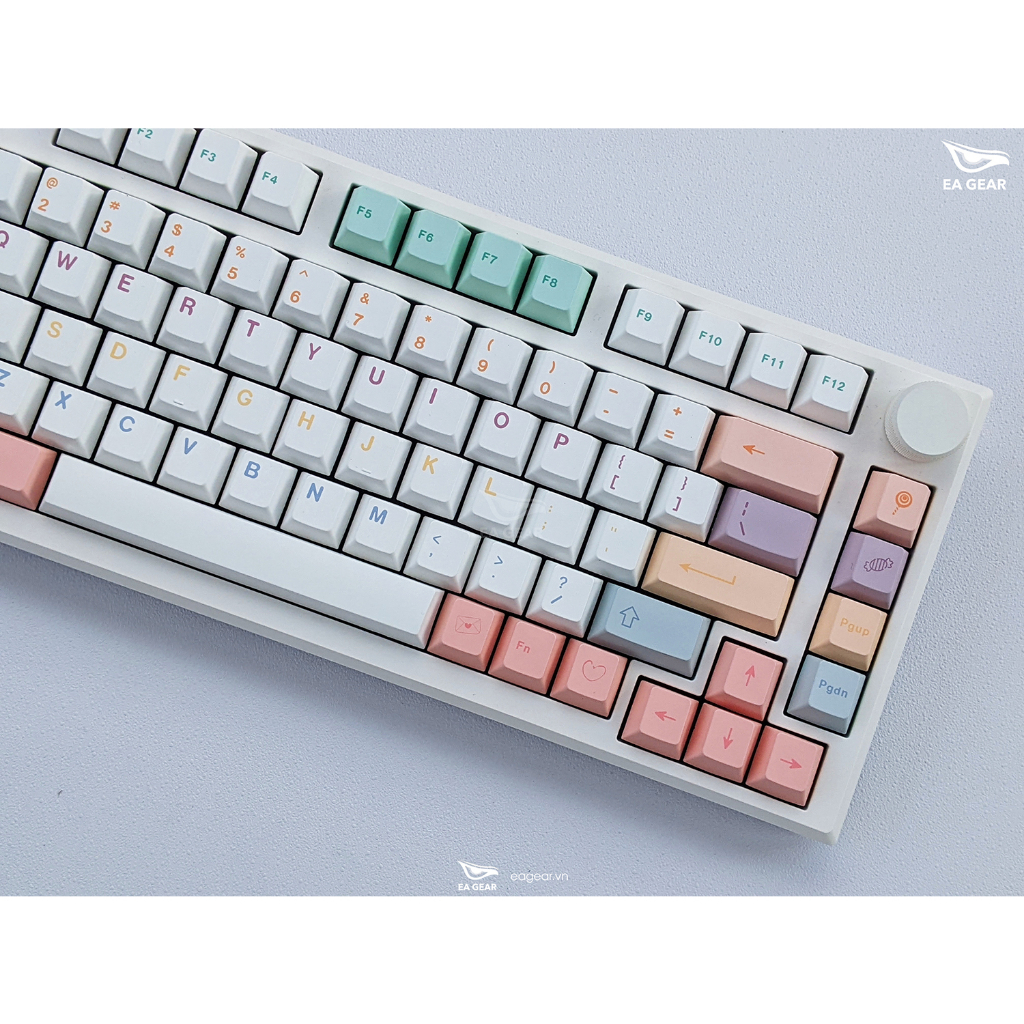 Bộ Keycap Macaron Cherry Profile 145 nút PBT Dyesub CỰC XINH - EA Gear
