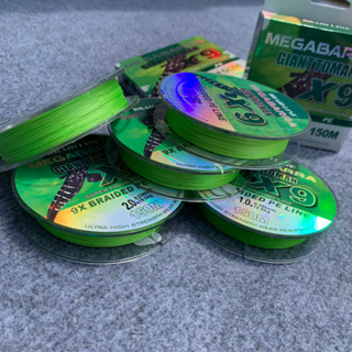 Dây Dù Câu Cá PE megabarra X9 Chính Hãng màu xanh 150m - Dây PE chìm lửng câu cá lóc,cá chẽm...
