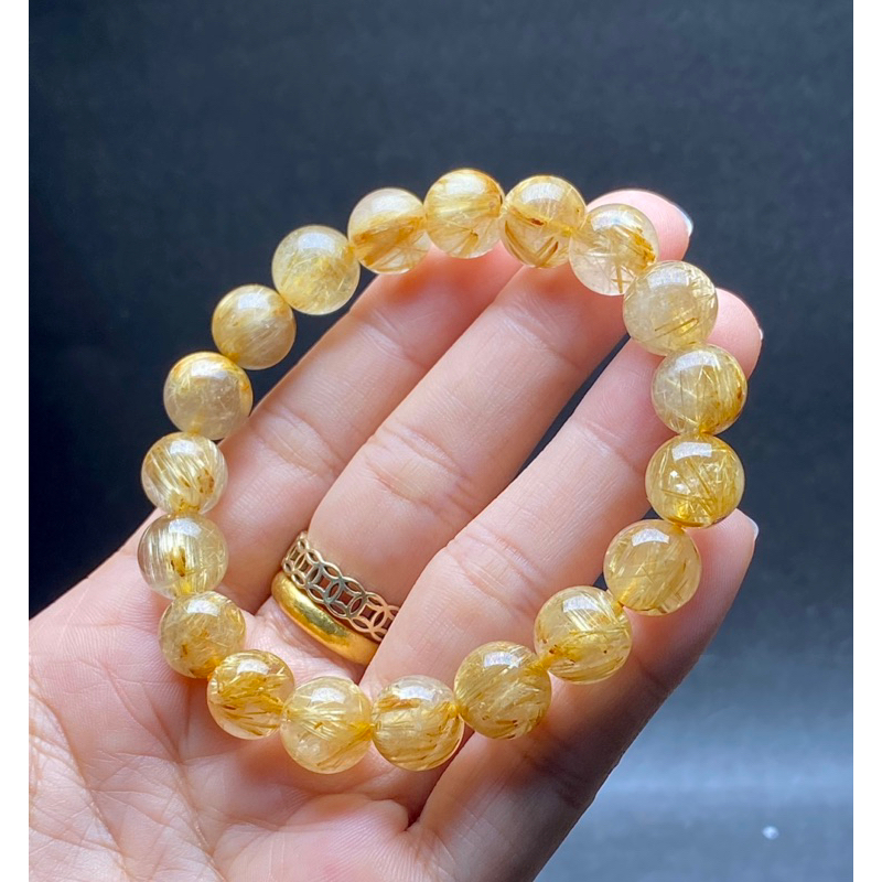Vòng tay thạch anh tóc vàng 10li