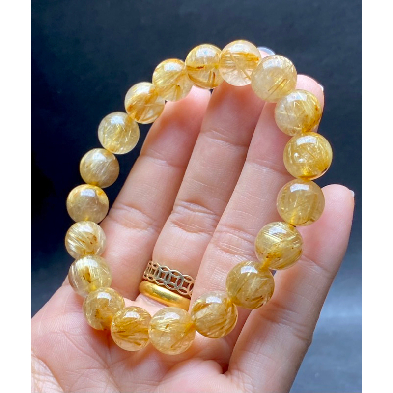 Vòng tay thạch anh tóc vàng 10li