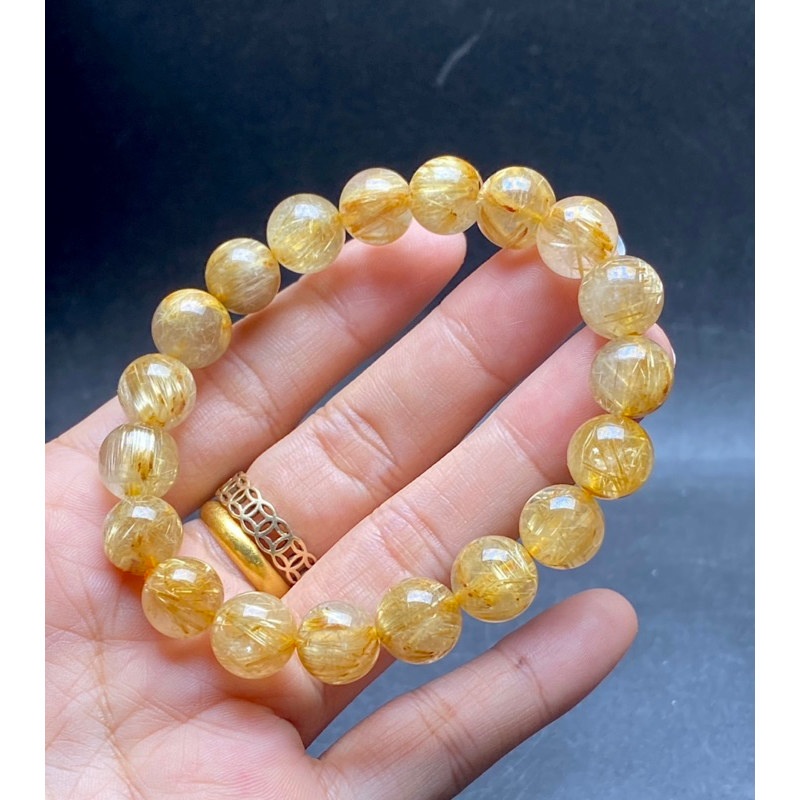 Vòng tay thạch anh tóc vàng 10li