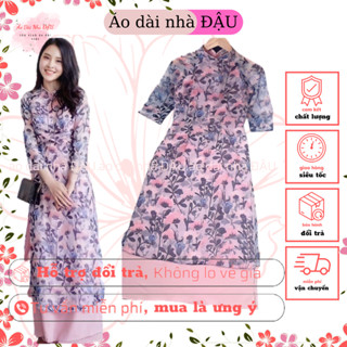 Áo dài cách tân nữ 4 tà hoa nhí