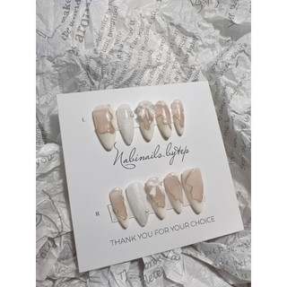 Nailbox thiết kế nơ trắng nhẹ nhàng
