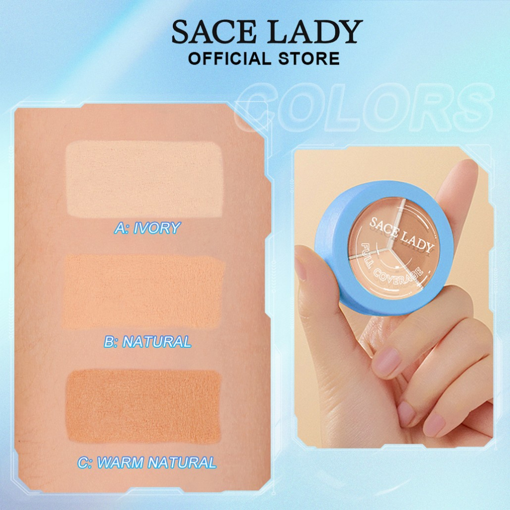 SACE LADY trang điểm làm đẹp Kem che khuyết điểm 15g không phai chống nước và mồ hôi làm sáng da chất lượng cao