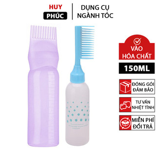 Bình đựng thuốc nhuộm tóc, chai vào thuốc uốn dập số 2 kèm lược chải