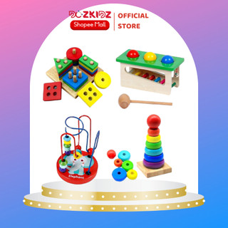 Đồ chơi gỗ giáo dục Combo 4 món phát triển toàn diện trí thông minh cho bé 0-3 tuổi - DOZKIDZ