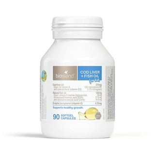 Dầu gan cá tuyết Úc tự nhiên cho bé Bio Island Cod Liver + Fish Oil Kids 90 viên