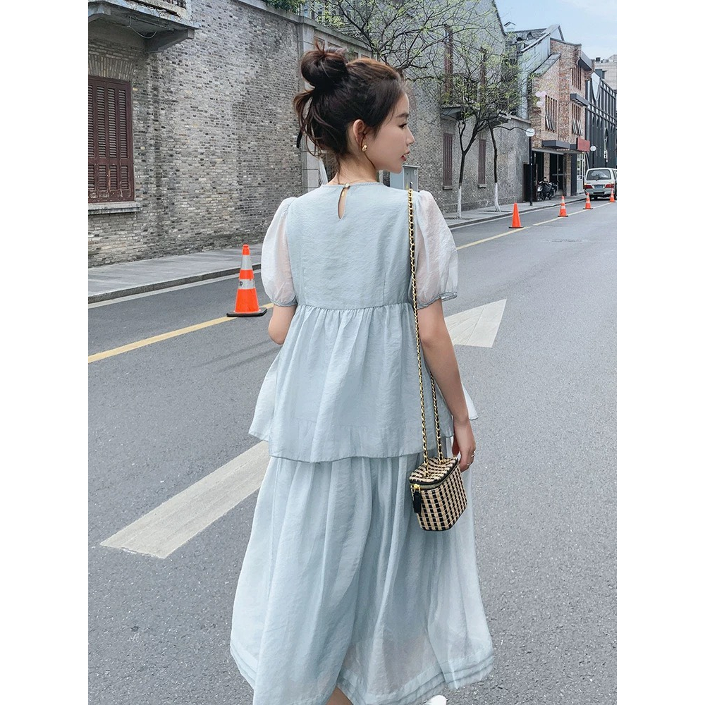 Set Váy Babydoll Lụa Tơ Quảng Châu, Freesize Dưới 60kg, Full 4 Màu, Hàng Shop Loại 1