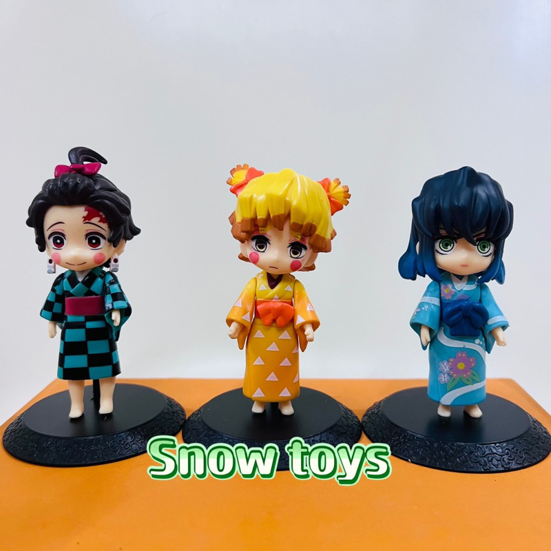 Mô hình Kimetsu No Yaiba Thanh gươm diệt quỷ phố đèn đỏ kỹ viện trấn - Tanjiro Zenitsu Inosuke có 2 đầu để thay thế