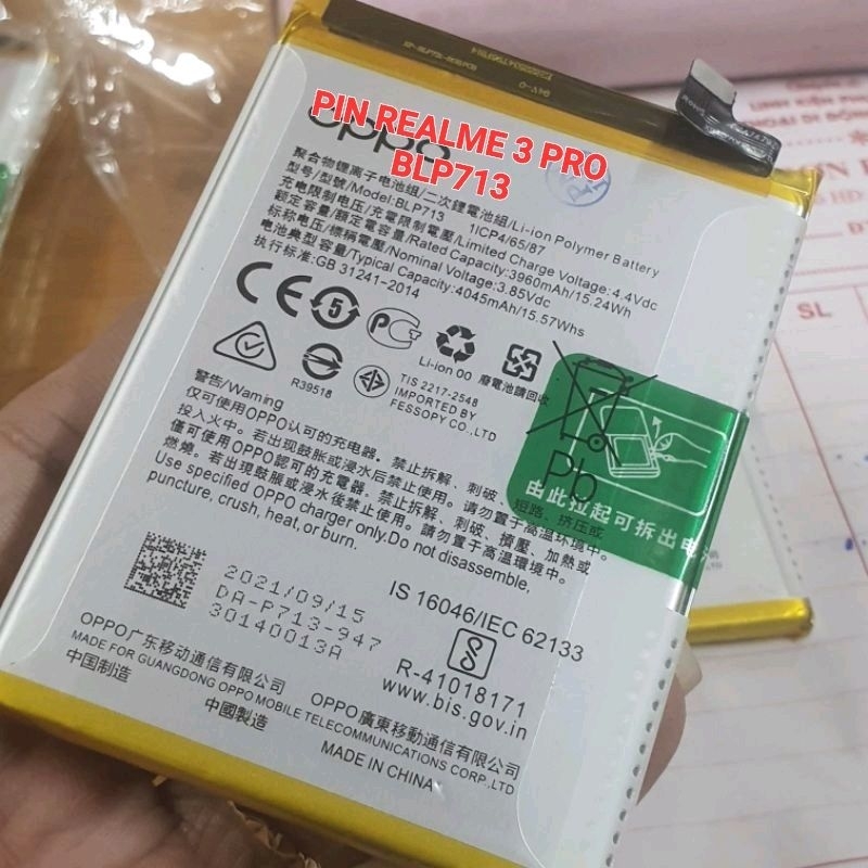 Pin realme 3 pro BLP713 chuẩn zin