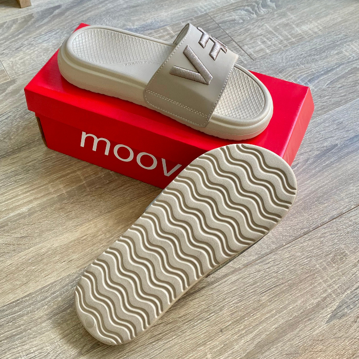 Dép quai ngang nam nữ MOOVER THÊU CHỮ ĐẾ 4P, dép unisex thích hợp mang mỗi ngày, có hộp đầy đủ