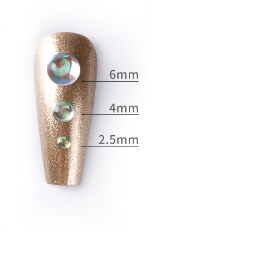 Túi 500 - 1000 charm hạt tròn nhũ trong suốt nhiều màu lấp lánh đính nail, gắn móng, trang trí kẹp tóc, DIY