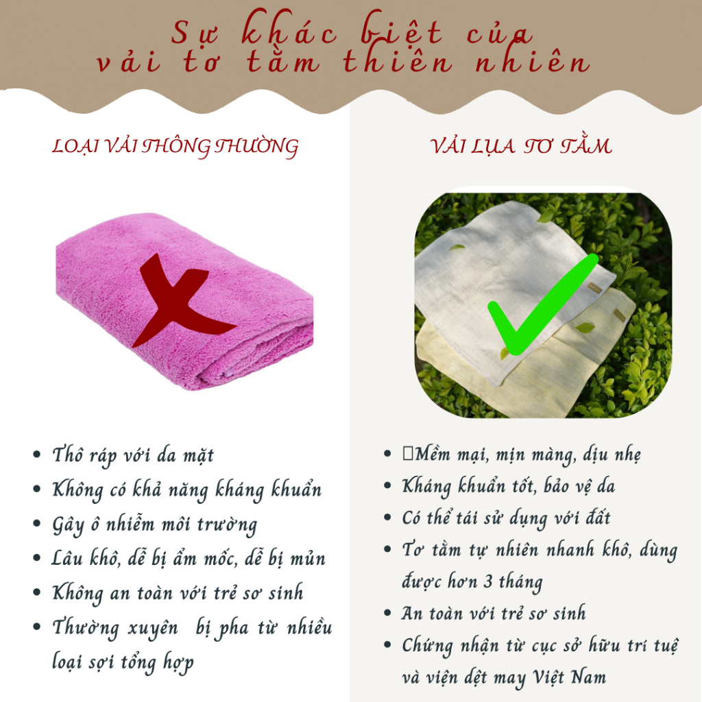 Khăn Mặt tơ tằm 3 lớp màu trắng CỔ CHẤT SILK cao cấp 30x45 dành cho da nhạy cảm 100% tự nhiên, dành cho cả trẻ sơ sinh