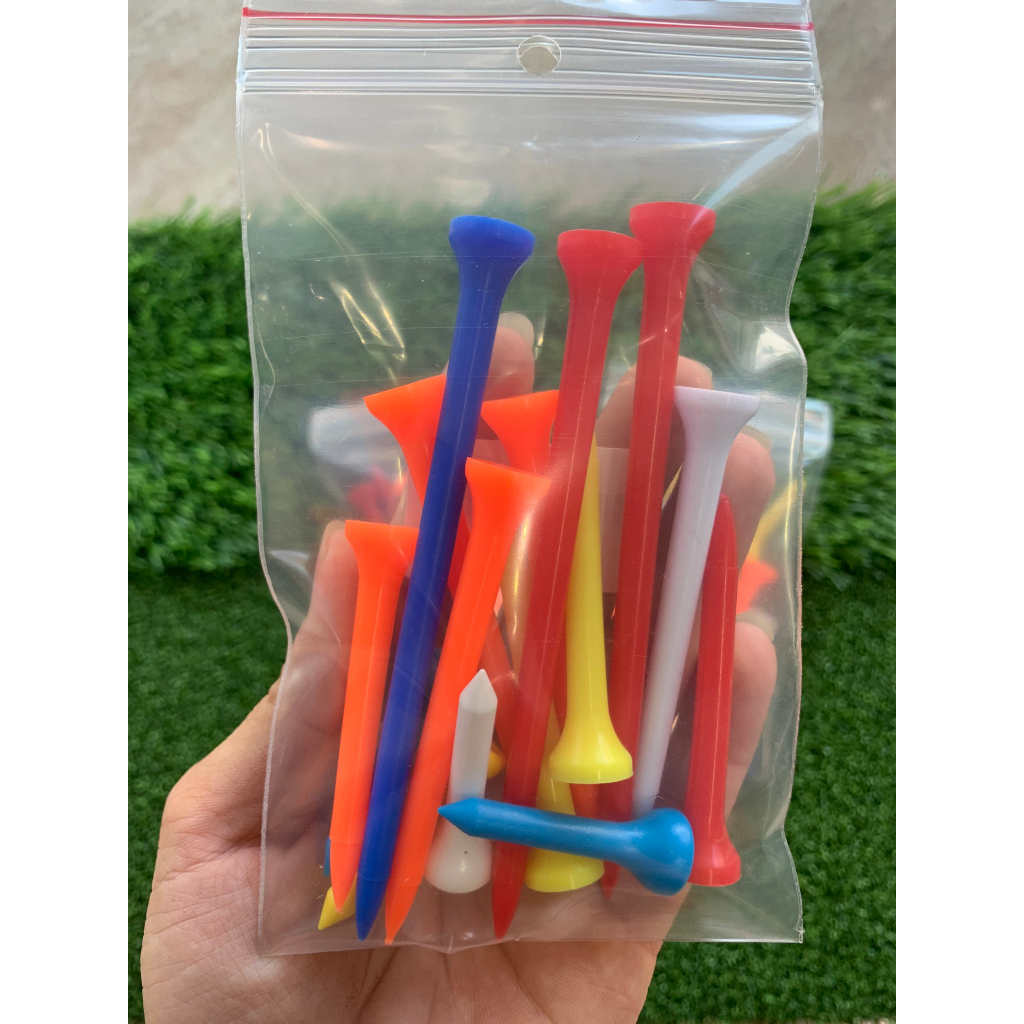 Tee golf  Tee nhựa màu dạng loa - gói 15 cây dài/ngắn