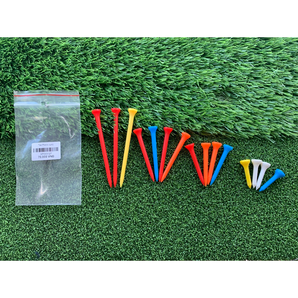 Tee golf  Tee nhựa màu dạng loa - gói 15 cây dài/ngắn