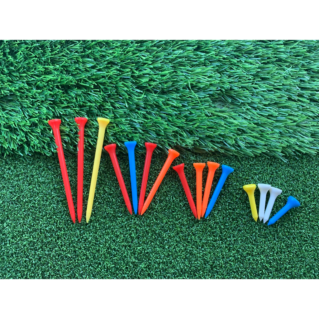 Tee golf  Tee nhựa màu dạng loa - gói 15 cây dài/ngắn