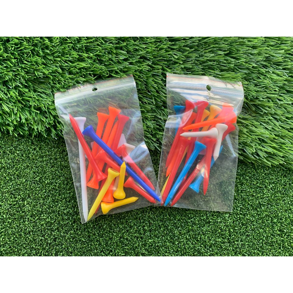 Tee golf  Tee nhựa màu dạng loa - gói 15 cây dài/ngắn