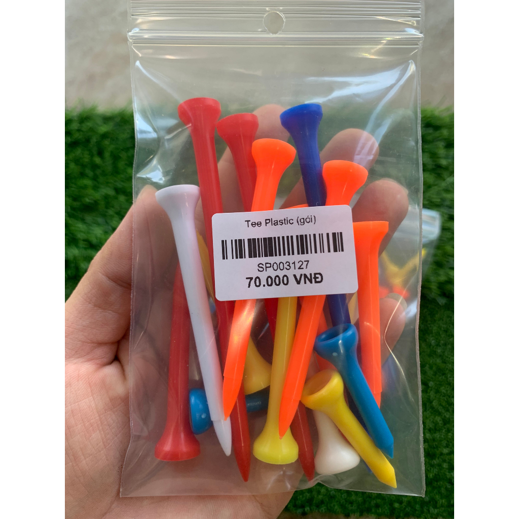Tee golf  Tee nhựa màu dạng loa - gói 15 cây dài/ngắn