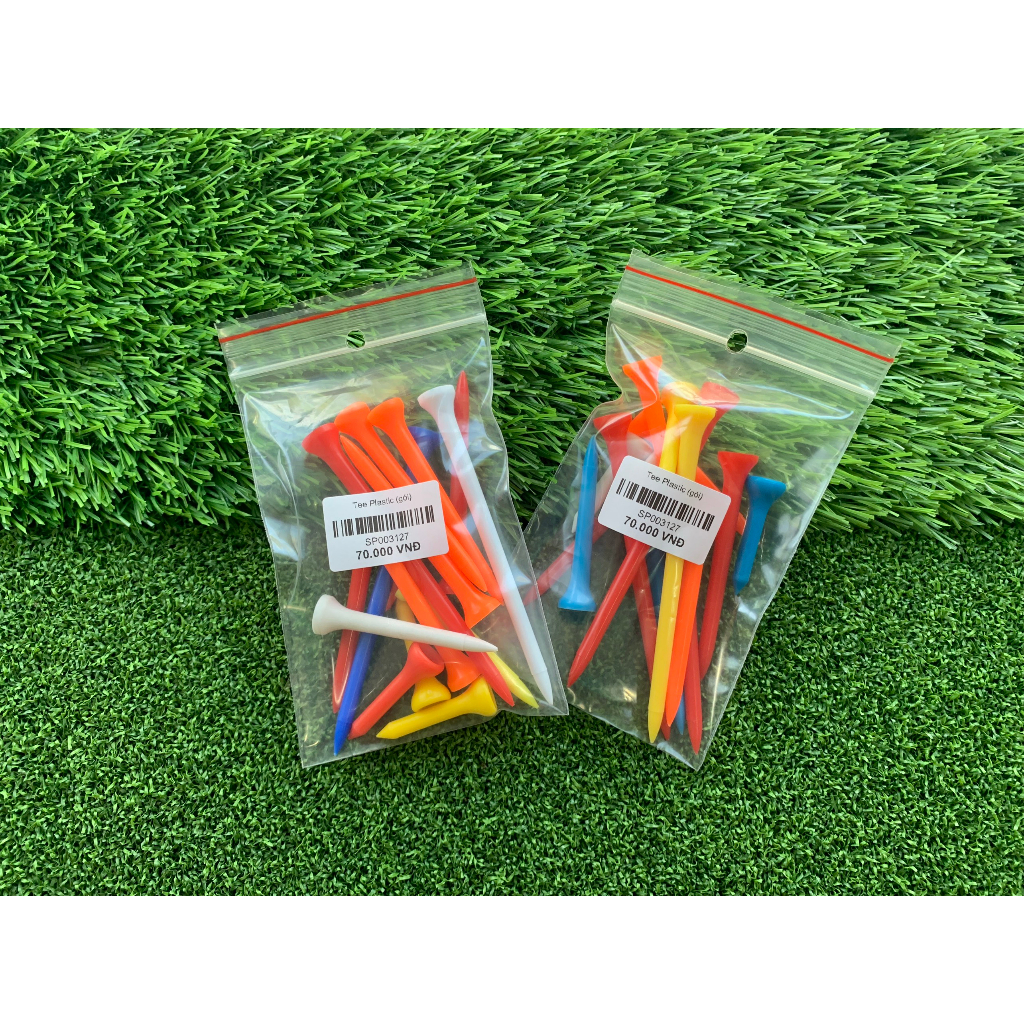 Tee golf  Tee nhựa màu dạng loa - gói 15 cây dài/ngắn