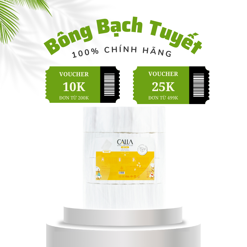 Bông tẩy trang Bông Bạch Tuyết Calla Mềm Mịn 500Gr (0.5kg)