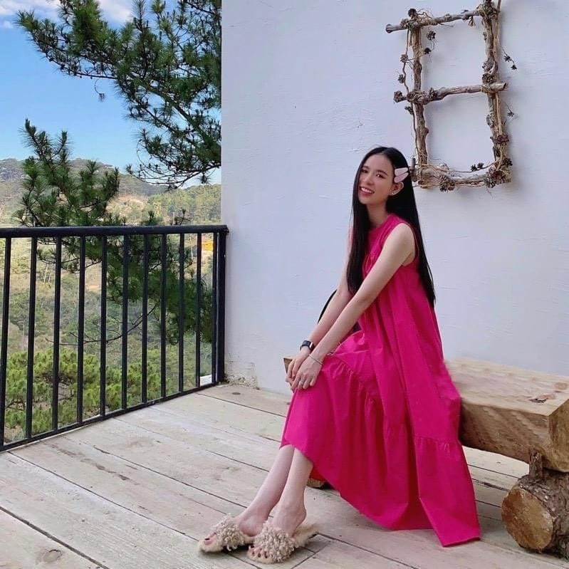 Váy hè form babydoll suông dài 3 tầng siêu xinh, chất đũi Hàn mềm nhẹ cực mát, Bầu Bí cũng OK ạ