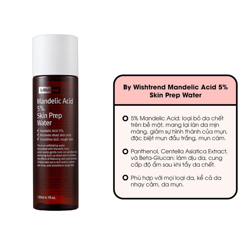 Nước Hoa Hồng Tẩy Da Chết By Wishtrend Mandelic Acid 5% Skin Prep Water 120ml