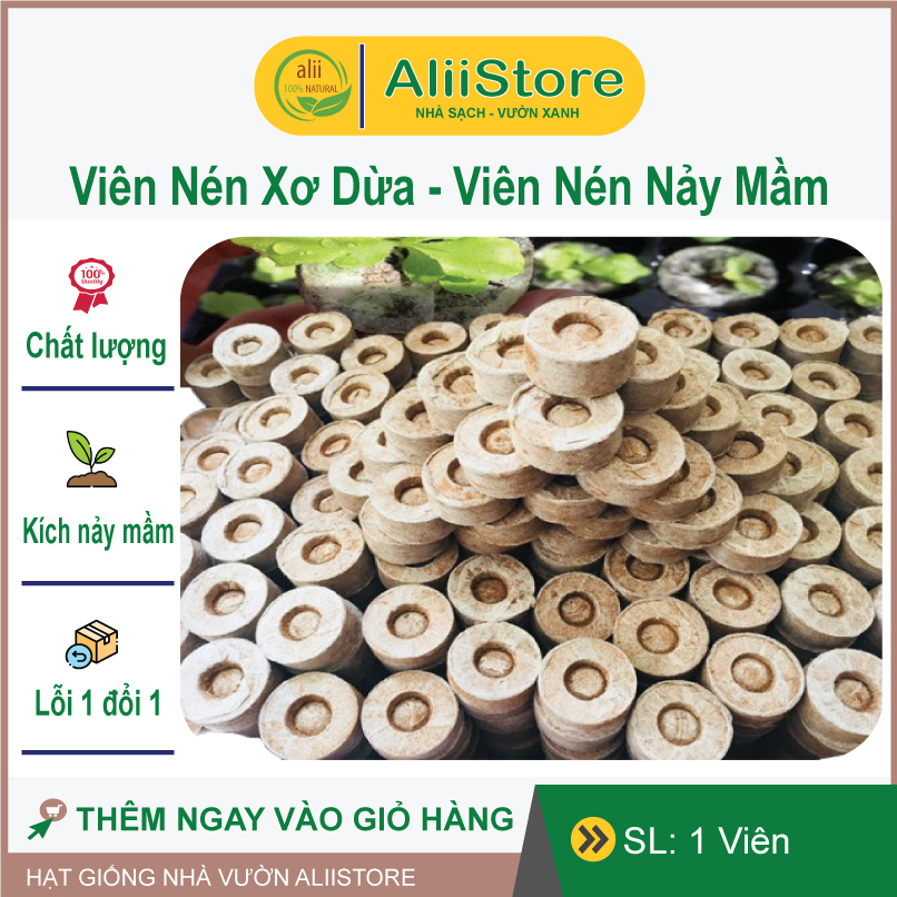 1 Viên Nén Ươm Hạt Xơ Dừa - Viên Nén Nảy Mầm