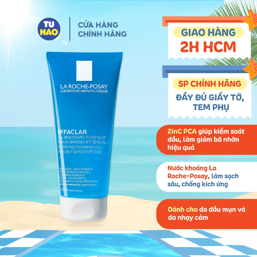 Gel rửa mặt La Roche Posay Effaclar Purifying Foaming Gel tạo bọt 200ml