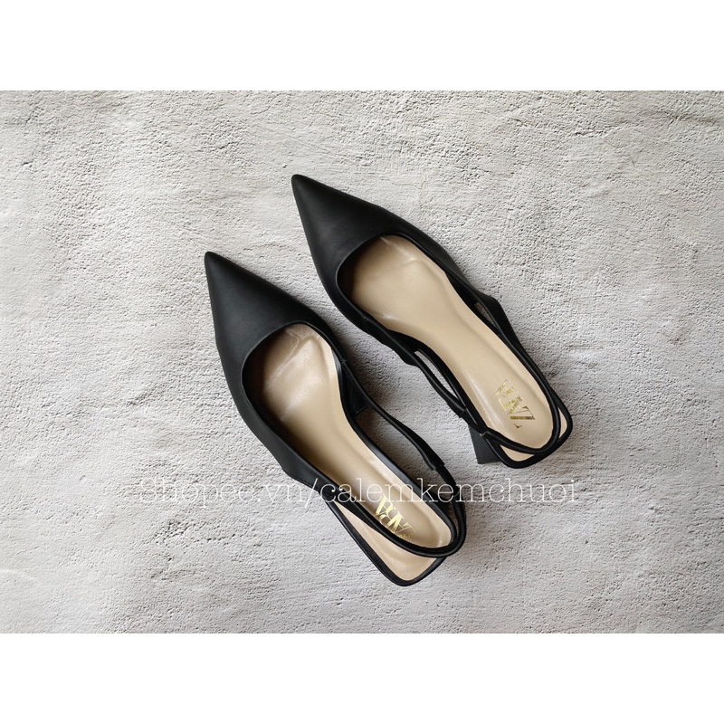 Giày sandal slingback da thật