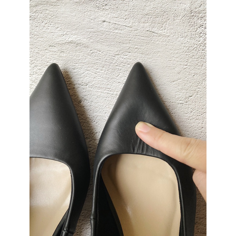 Giày sandal slingback da thật