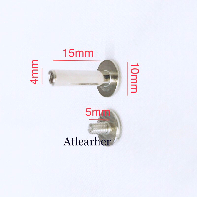 Ốc vít bằng ren, chốt inox, đinh vít xoáy, đinh tán loại vặn ốc dùng cho đồ da (túi sách, thắt lưng...)