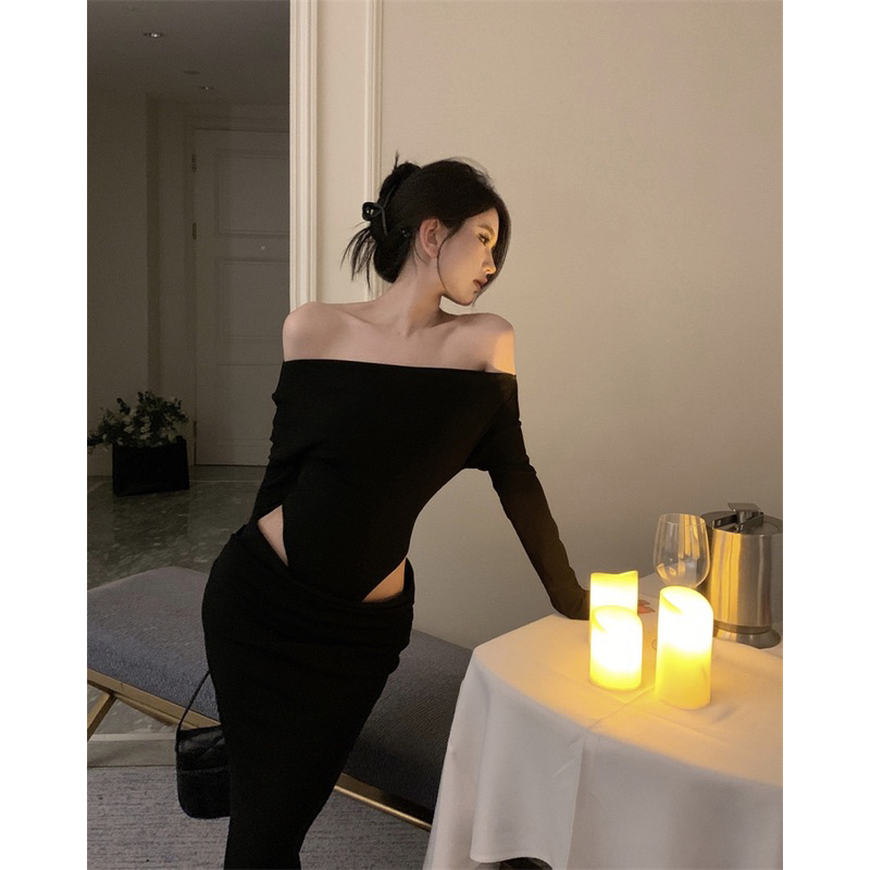 TKLIHN Váy dài ôm Body SEXY cắt xẻ cá tính HOT FASHIONITA 2023