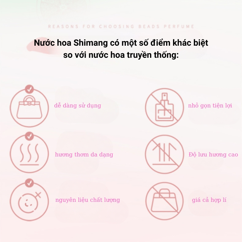 Nước Hoa Dạng Lăn Unisex Shimang 15ML Lưu Hương Thơm Lâu Mùi Hương Đa Dạng Siêu Dễ Thương