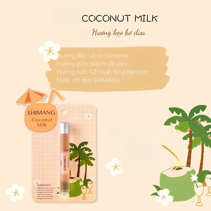 Nước Hoa Dạng Lăn Unisex Shimang 15ML Lưu Hương Thơm Lâu Mùi Hương Đa Dạng Siêu Dễ Thương