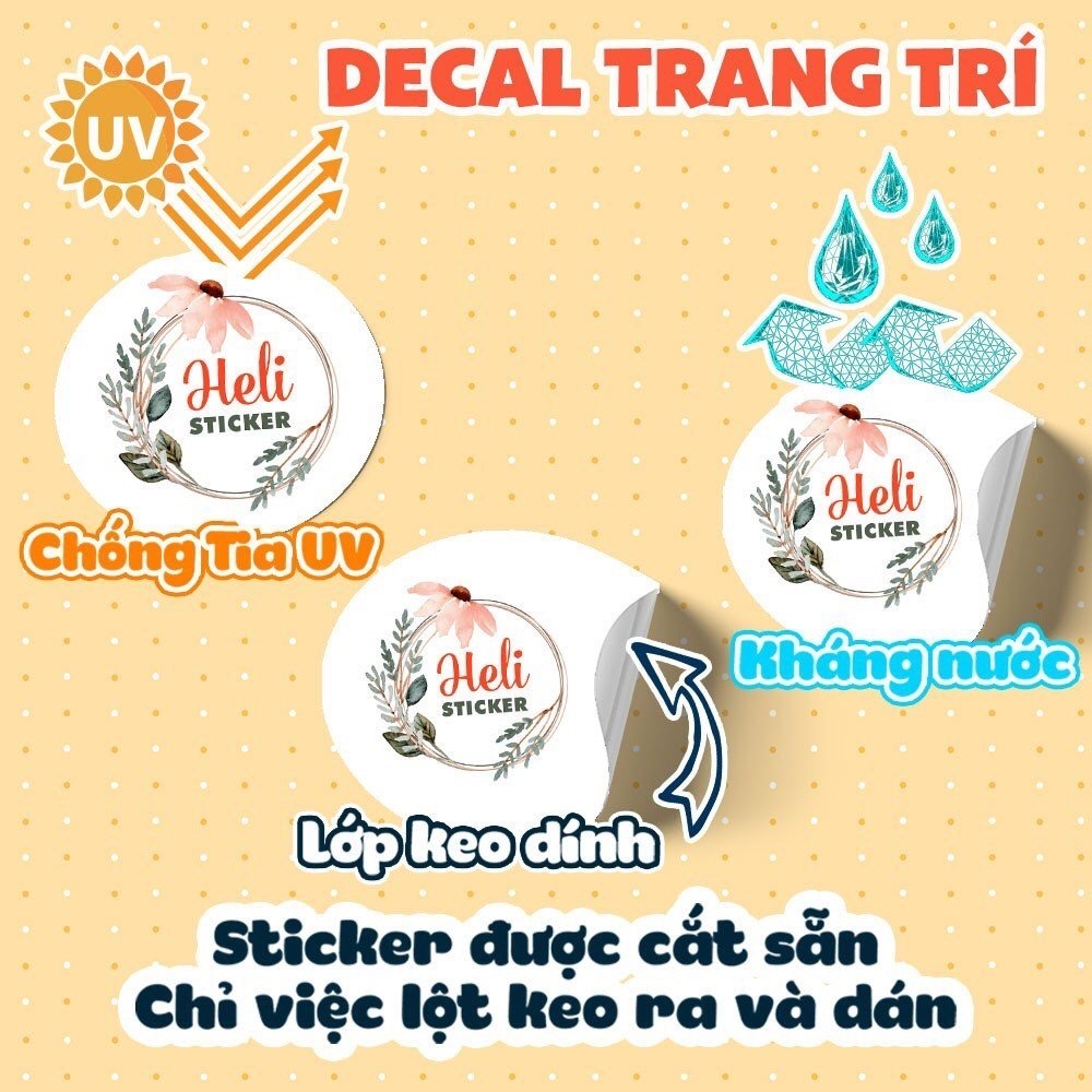 Decal Trang Trí BÁNH MÌ HAMBURGER Loại 1 ✨ Hình Dán Decor Tiệm Bánh Mì, Ăn Vặt - Sticker Kháng Nước, Chịu Nắng, Cắt Sẵn.