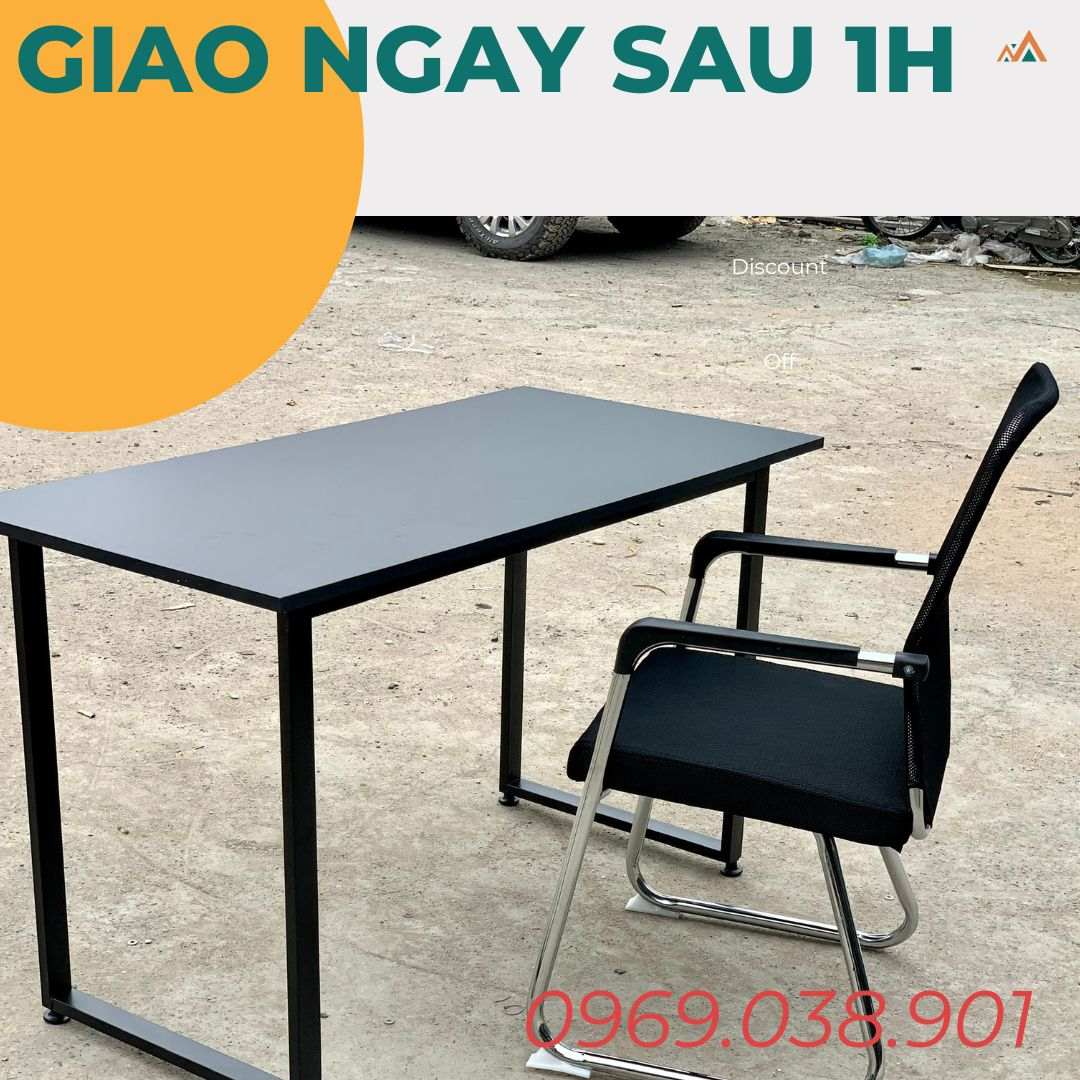 Bàn Học Làm Việc Chân Chữ U Gaming Dài 1M2 Mặt ĐEN ( ĐỔI TRẢ TRONG 7 NGÀY )