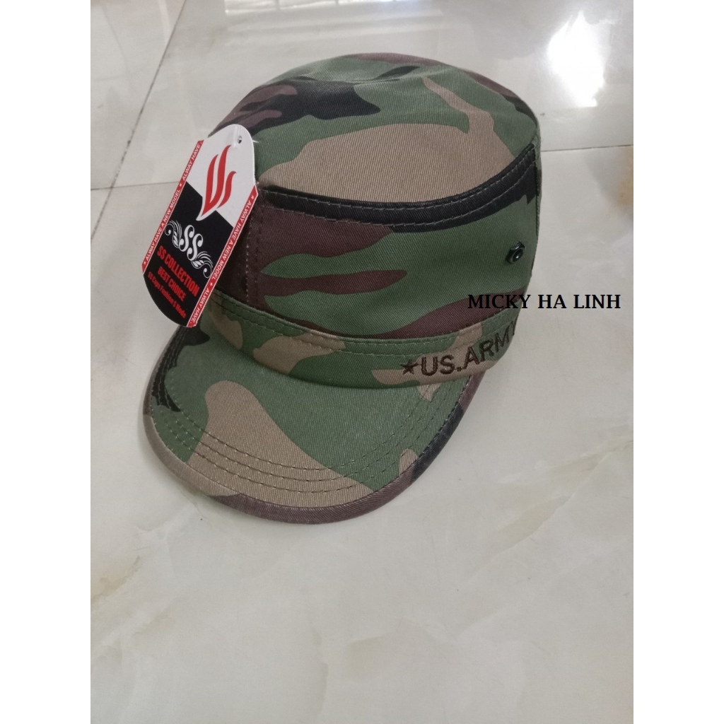 Nón lính rằn ri đầu bằng lưỡi ngắn 2 lớp. Hàng VNXK bản cao cấp FreeSize Unisex.