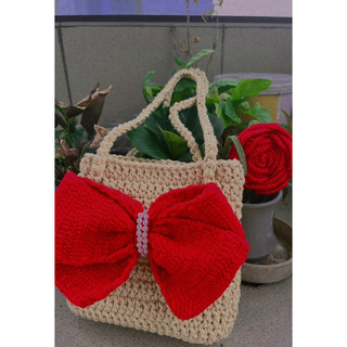 Túi len móc bằng sợi Macrame nơ xinh 🥰🥰