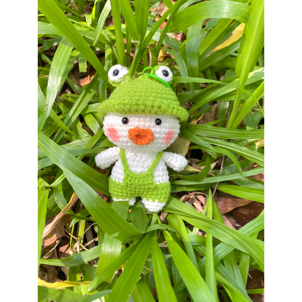 Móc Khoá Vịt Đội Mũ Cute bằng len handmade