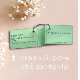Thẻ Flashcard ngữ pháp N5 Tiếng Nhật (124 mẫu câu giáo trình minnano)