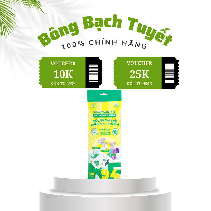 Khẩu trang Bông Bạch Tuyết KF94 trẻ em 10 cái/gói
