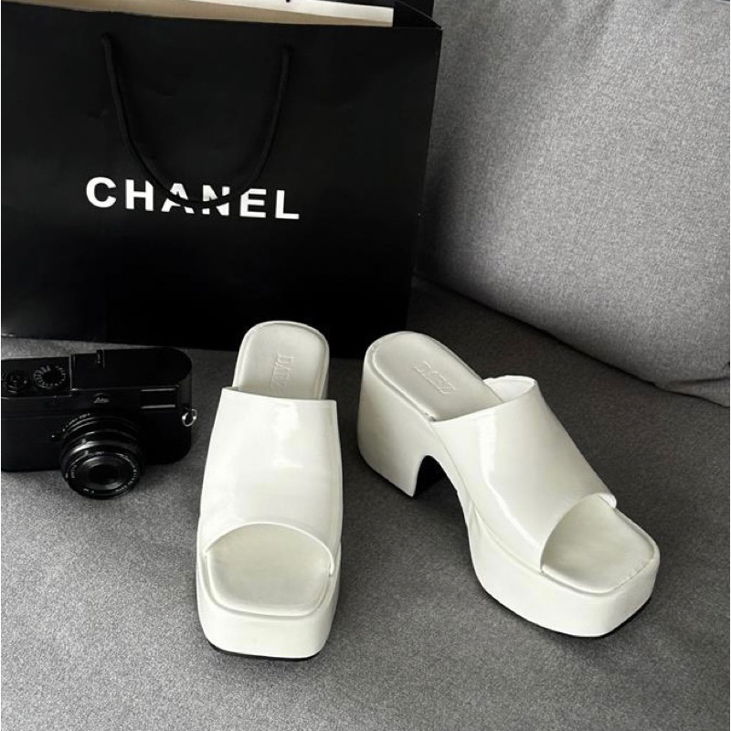 ORDER  🌹 Dép quai ngang da trơn denim , da trơn đế bánh mì 7cm