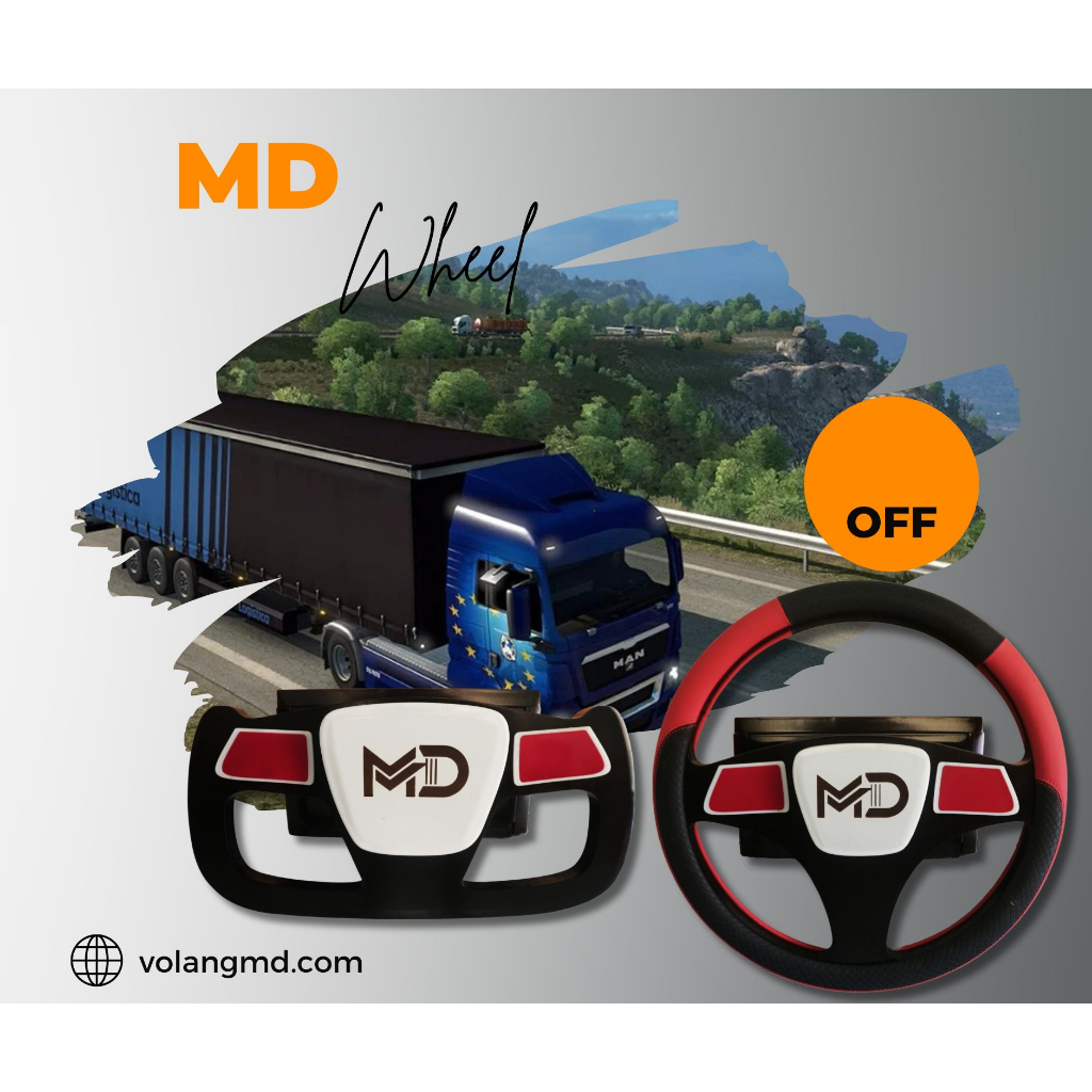 Vô lăng chơi game - Tập lái xe chơi game ETS2- Bao gồm vô lăng và bàn ga