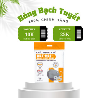 Khẩu trang Bông Bạch Tuyết N95 Than Hoạt Tính 5 cái/gói