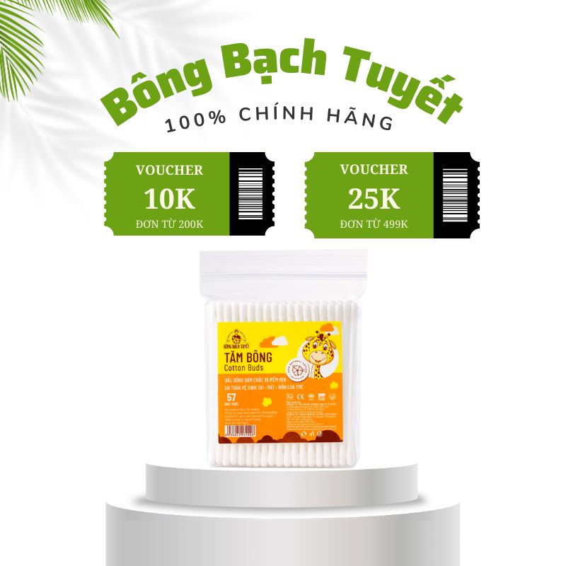 Tăm bông trẻ em Bông Bạch Tuyết 57que/gói