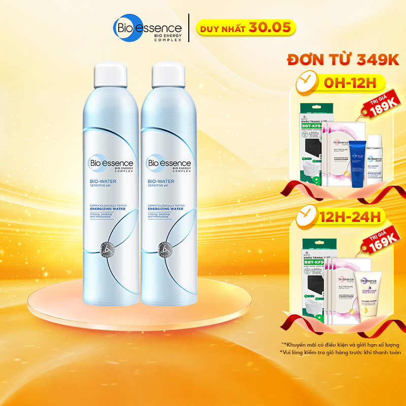 Combo 2 Chai Nước khoáng dưỡng da ẩm mượt mịn màng Bio-Essence Bio-Water Water Energizing 300ml