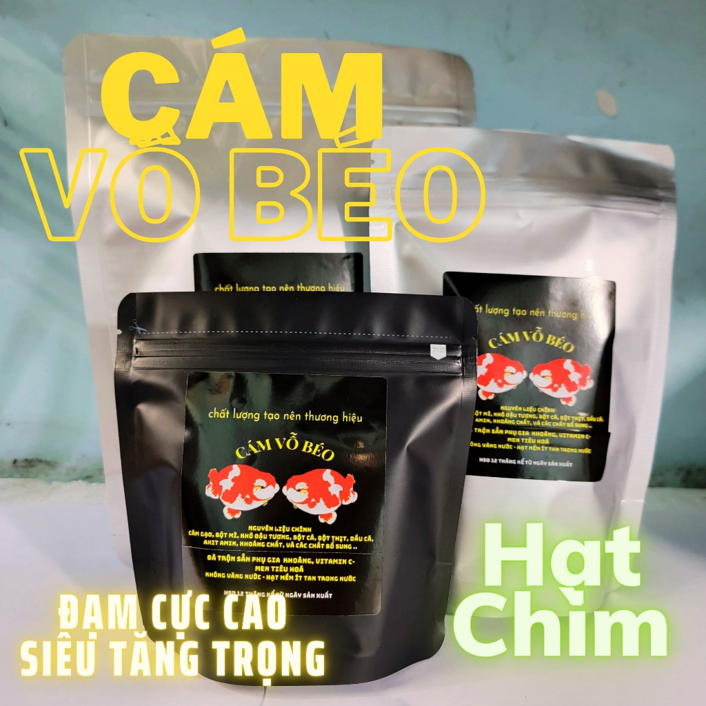 Cám cá vàng cám vỗ béo 60% ĐẠM, tiêu hóa cực tốt, chuyên thúc size cá - phù hợp cho tất cả cá cảnh